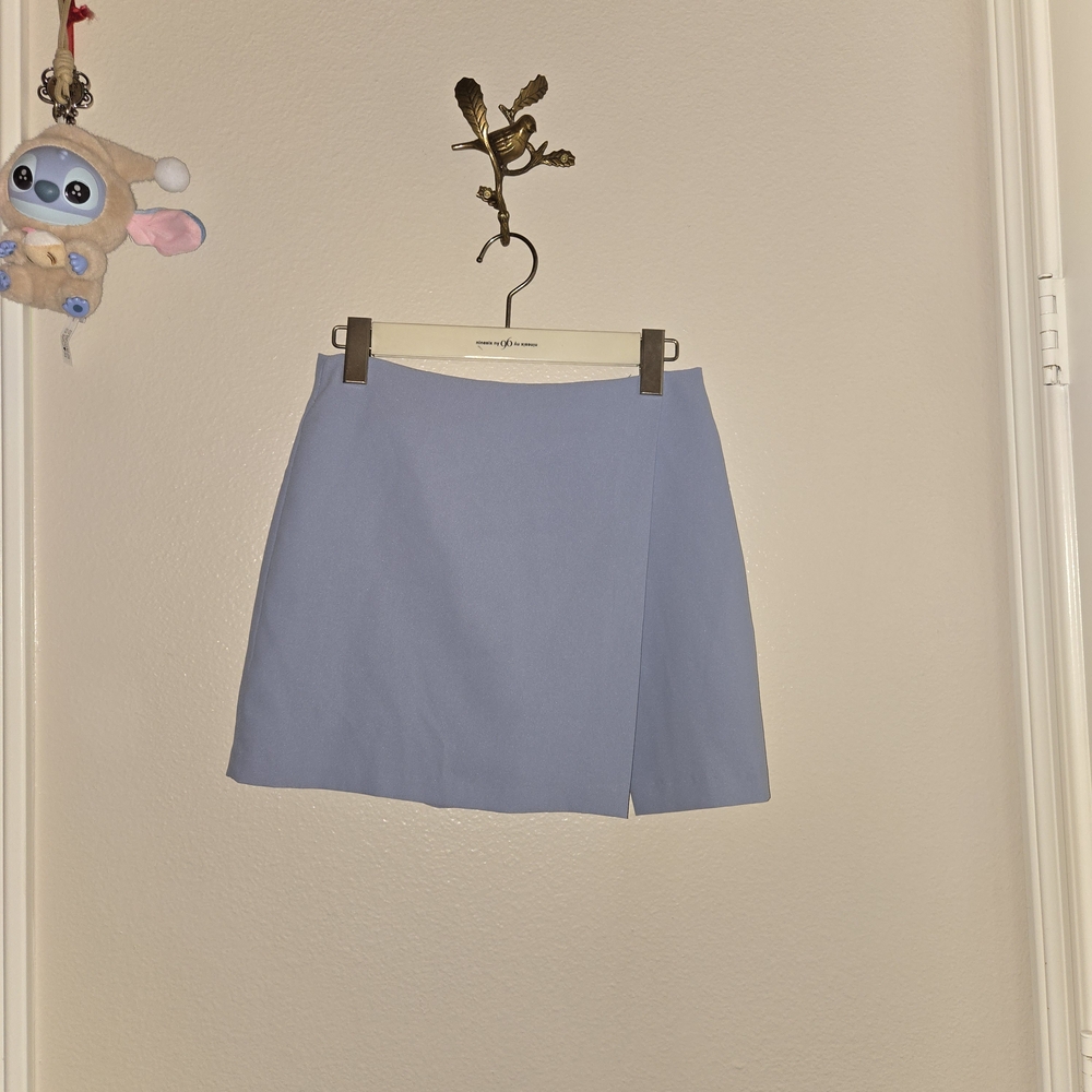 Chic Light Blue A-Line Skirt